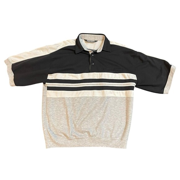 Static International Other - Vintage 90s Static International Black Grey White Colorblock Polo Shirt Large